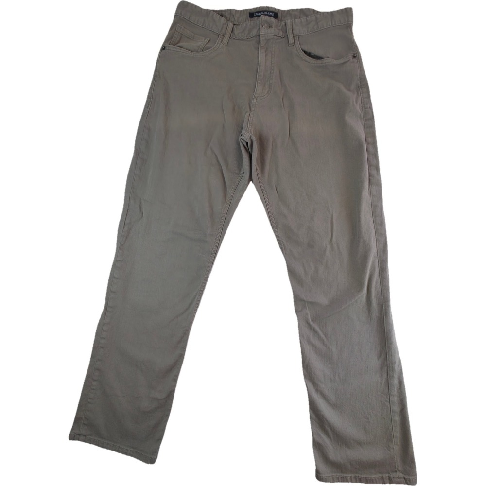 Calvin Klein Jeans CKJ 035 Straight Pants Mens 34x30 Green Stretch